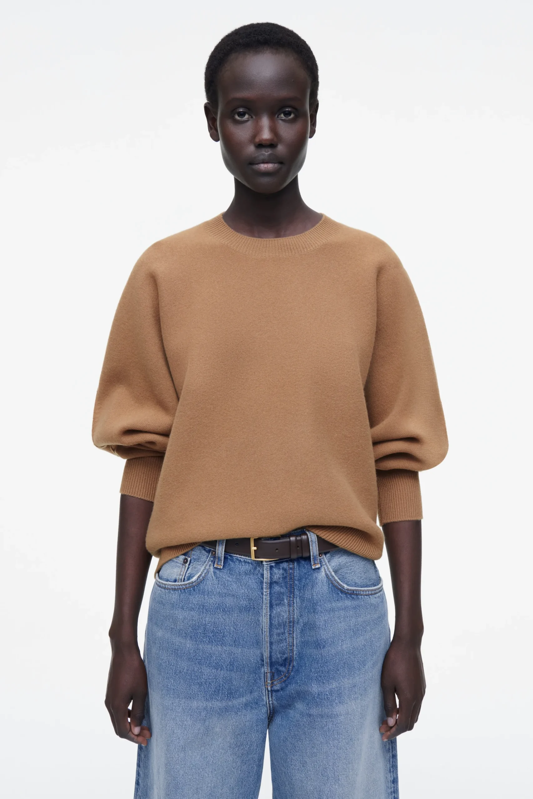 Damen COS Strickmode*ABGERUNDETER PULLOVER AUS DOUBLEFACE-WOLLE