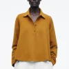 Damen COS Oberteile*AUSGESTELLTES POLOSHIRT AUS BAUMWOLLJERSEY