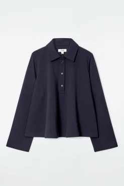 Damen COS Oberteile*AUSGESTELLTES POLOSHIRT AUS BAUMWOLLJERSEY