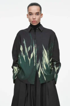Damen COS Hemden & Blusen | Oberteile*BEDRUCKTES HEMD AUS LEINEN-MIX