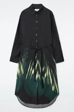 Damen COS Kleider*BEDRUCKTES HEMDKLEID MIT GÜRTEL