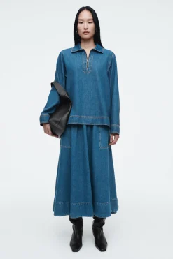 Damen COS Hemden & Blusen | Oberteile*BLUSE AUS DENIM MIT KURZEM REISSVERSCHLUSS