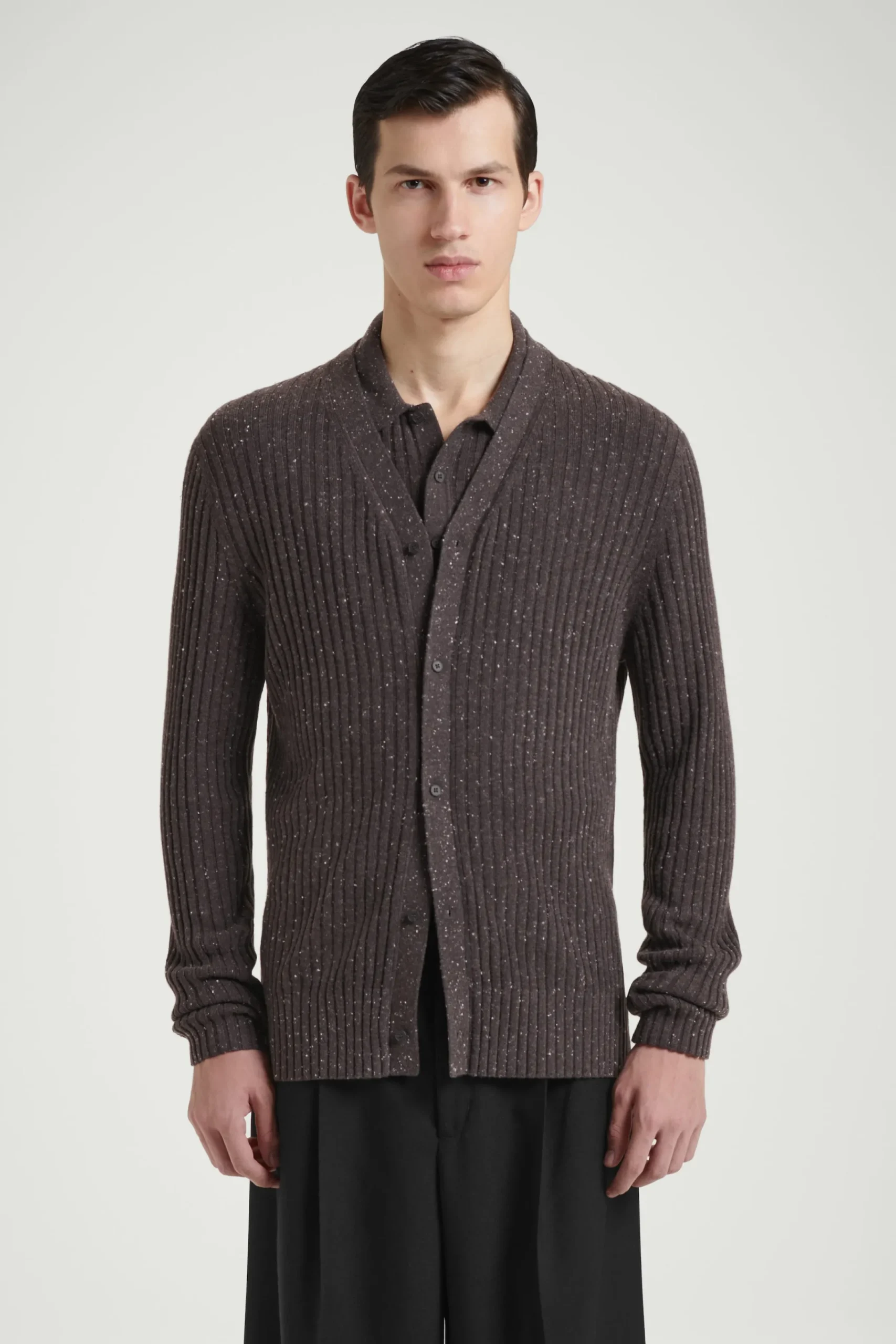 Herren COS Strickjacken | Kaschmir*DIE GESPRENKELTE WOLLSTRICKJACKE