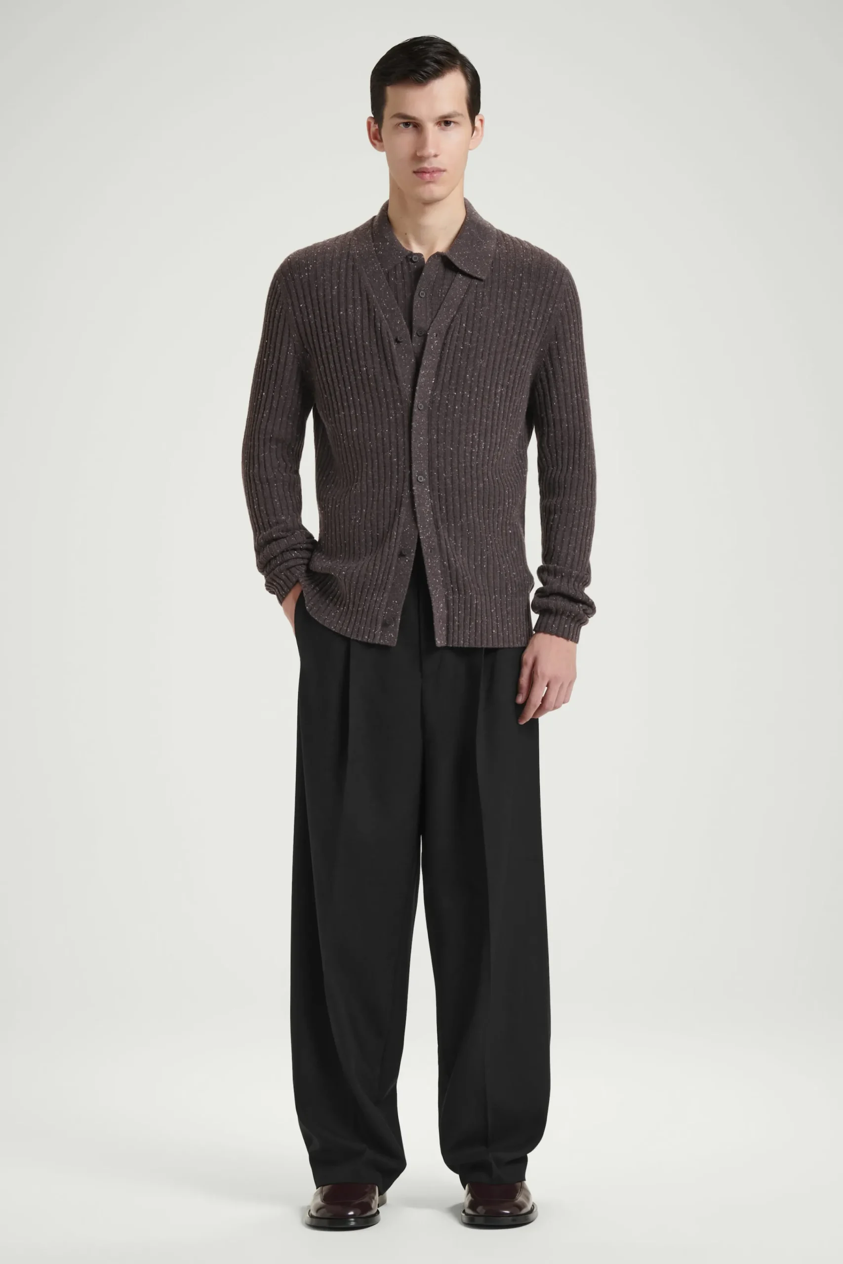 Herren COS Strickjacken | Kaschmir*DIE GESPRENKELTE WOLLSTRICKJACKE