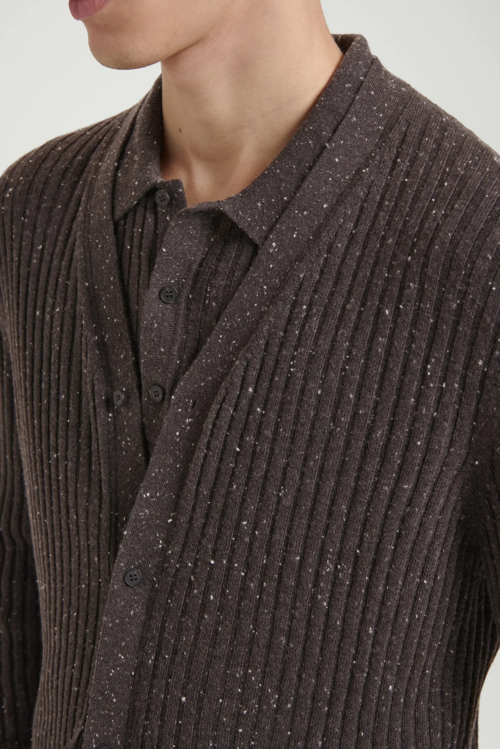 Herren COS Strickjacken | Kaschmir*DIE GESPRENKELTE WOLLSTRICKJACKE