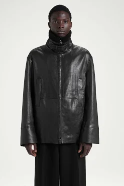 Herren COS Mäntel & Jacken*DIE LEDERJACKE MIT LAMMFELLBESATZ
