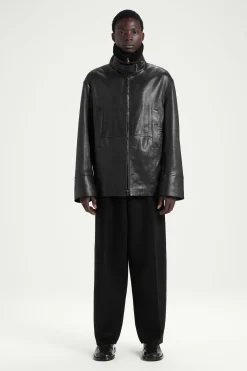 Herren COS Mäntel & Jacken*DIE LEDERJACKE MIT LAMMFELLBESATZ