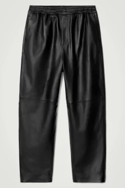 Herren COS Hosen*ELASTISCHE SCHMAL ZULAUFENDE JOGGINGHOSE AUS LEDER