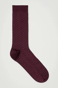 Herren COS Unterwäsche & Socken*ELEGANTE SOCKEN MIT GEFLOCHTENEM KAROMUSTER