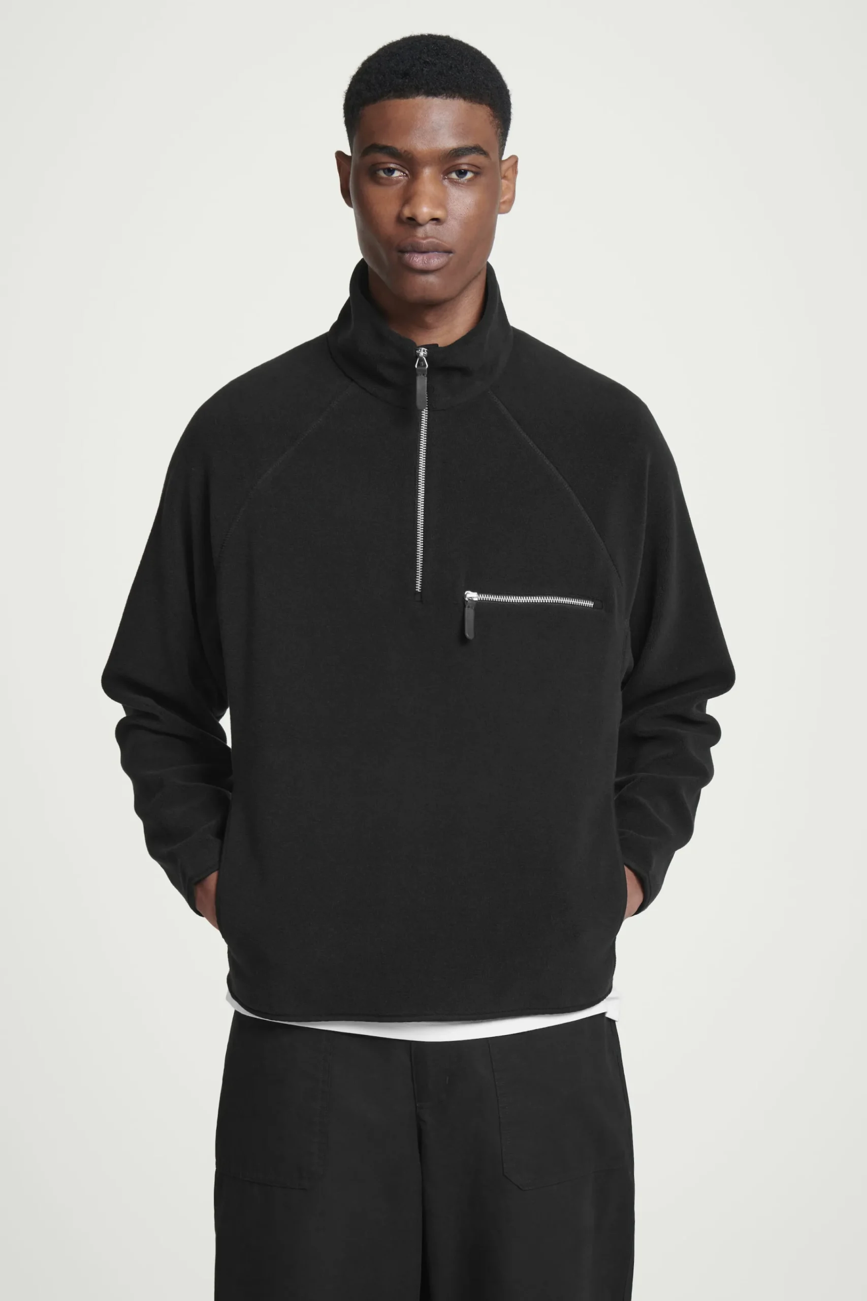 Herren COS Sweatshirts & Kapuzenpullover | Strickmode*FLEECEPULLOVER MIT KURZEM REISSVERSCHLUSS