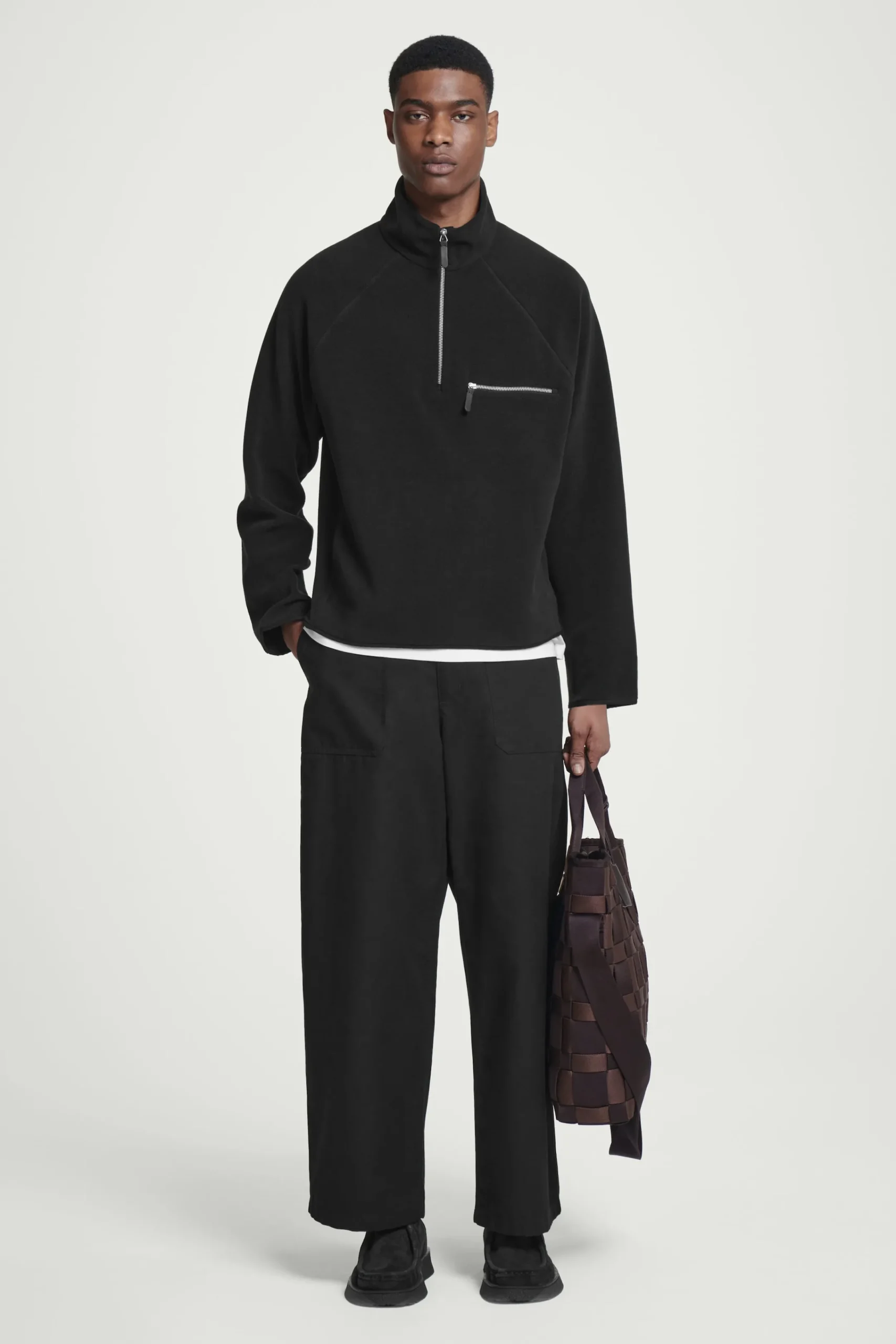 Herren COS Sweatshirts & Kapuzenpullover | Strickmode*FLEECEPULLOVER MIT KURZEM REISSVERSCHLUSS