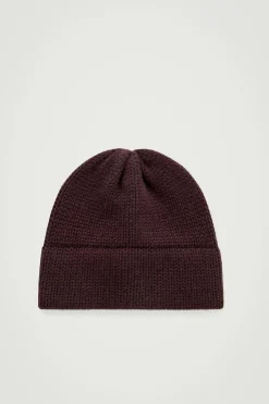 Herren COS Mützen, Schals & Handschuhe | Kaschmir*GERIPPTE BEANIE AUS KASCHMIR-MIX MIT KREMPE