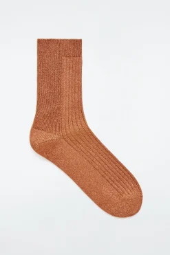 Damen COS Socken*GERIPPTE SOCKEN AUS LUREX