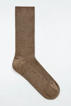 Damen COS Socken*GERIPPTE SOCKEN AUS SEIDE