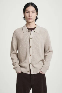 Herren COS Strickjacken | Strickmode*GERIPPTE STRICKJACKE AUS WOLLE UND KASCHMIR