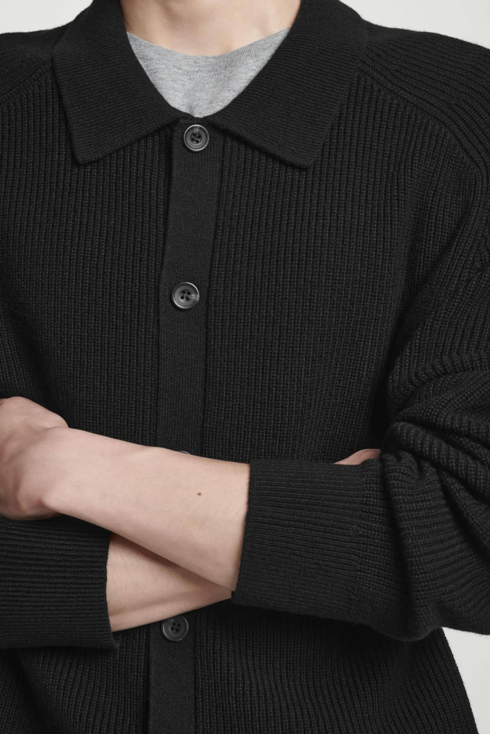 Herren COS Strickjacken | Kaschmir*GERIPPTE STRICKJACKE AUS WOLLE UND KASCHMIR