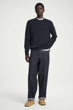 Herren COS Pullover | Strickmode*GERIPPTER STRICKPULLOVER AUS BAUMWOLLE