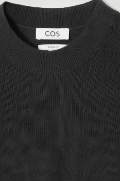 Herren COS Pullover | Strickmode*GERIPPTER STRICKPULLOVER AUS BAUMWOLLE