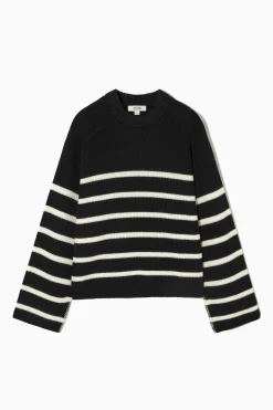Damen COS Strickmode*GESTREIFTER PULLOVER AUS MERINOWOLLE