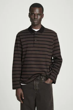 Herren COS Poloshirts*GESTREIFTES LANGÄRMLIGES POLOSHIRT
