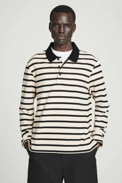 Herren COS Poloshirts*GESTREIFTES LANGÄRMLIGES POLOSHIRT
