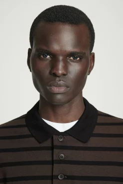 Herren COS Poloshirts*GESTREIFTES LANGÄRMLIGES POLOSHIRT