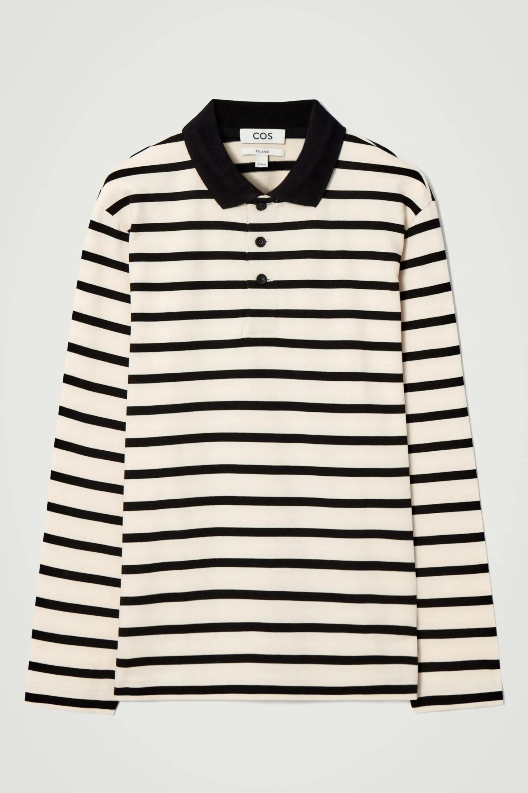 Herren COS Poloshirts*GESTREIFTES LANGÄRMLIGES POLOSHIRT