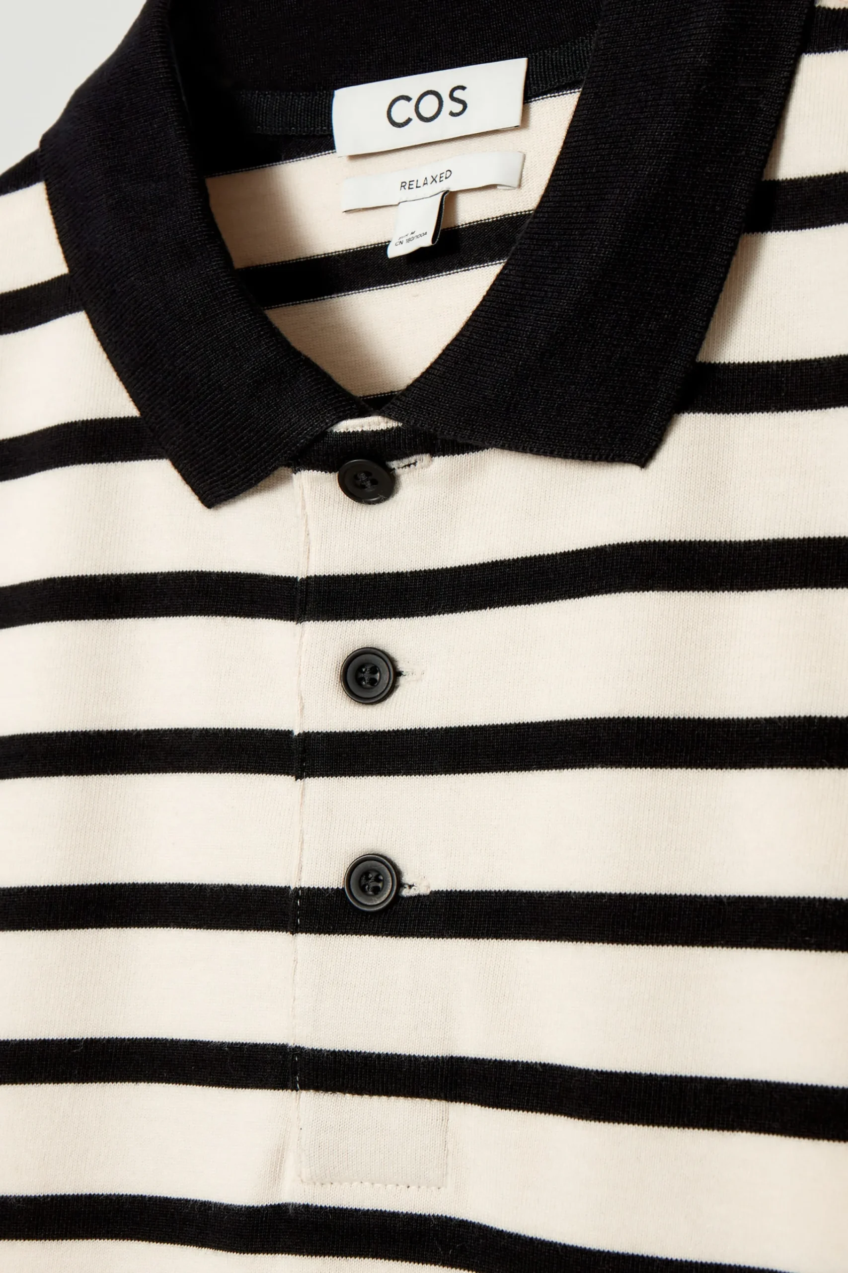 Herren COS Poloshirts*GESTREIFTES LANGÄRMLIGES POLOSHIRT