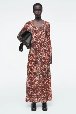 Damen COS Kleider | Strickmode*HALBTRANSPARENTES GESTRICKTES MAXIKLEID MIT PRINT