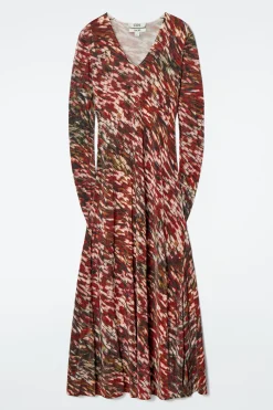 Damen COS Kleider | Strickmode*HALBTRANSPARENTES GESTRICKTES MAXIKLEID MIT PRINT