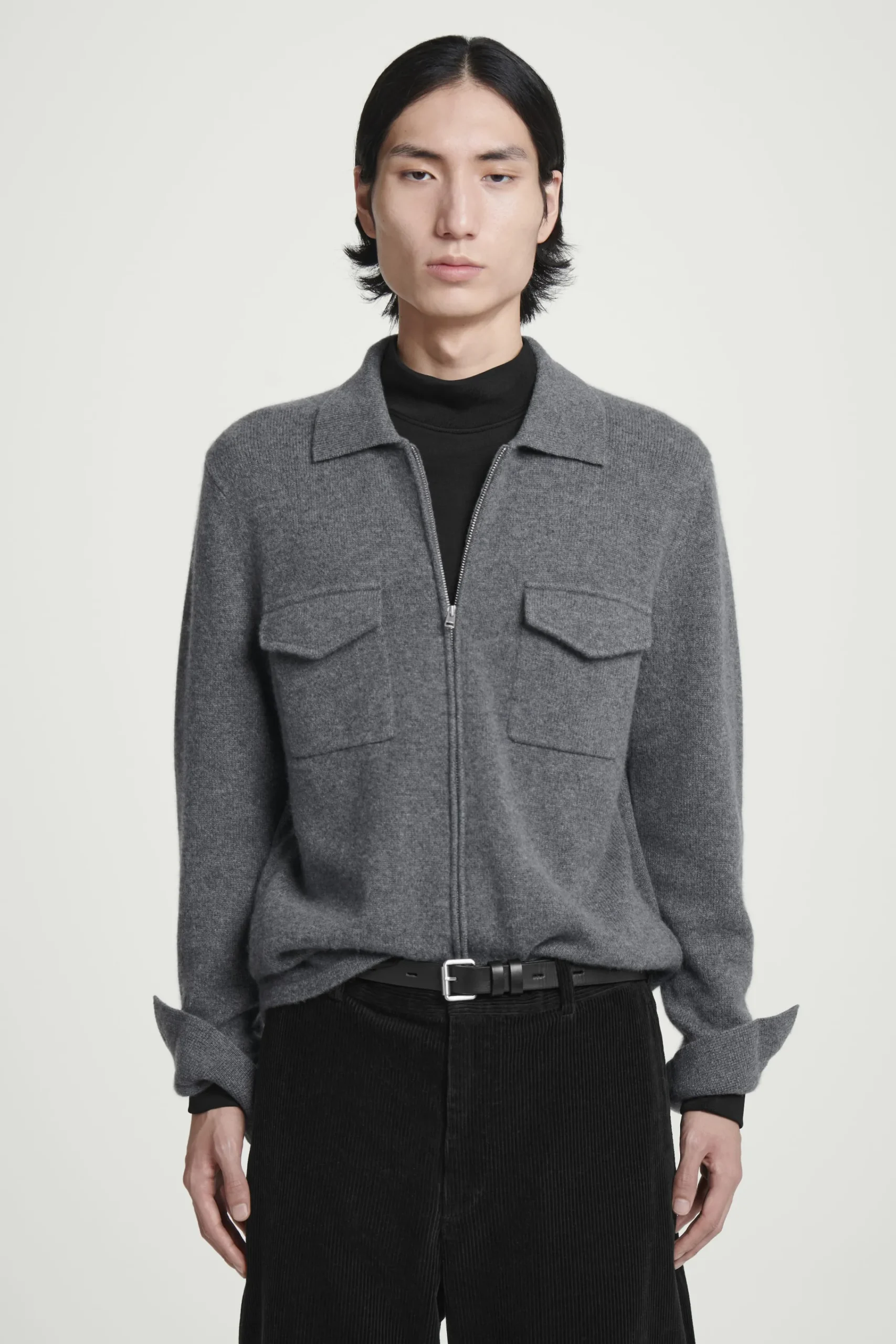 Herren COS Hemden | Pullover*HEMDJACKE AUS KASCHMIR MIT REISSVERSCHLUSS