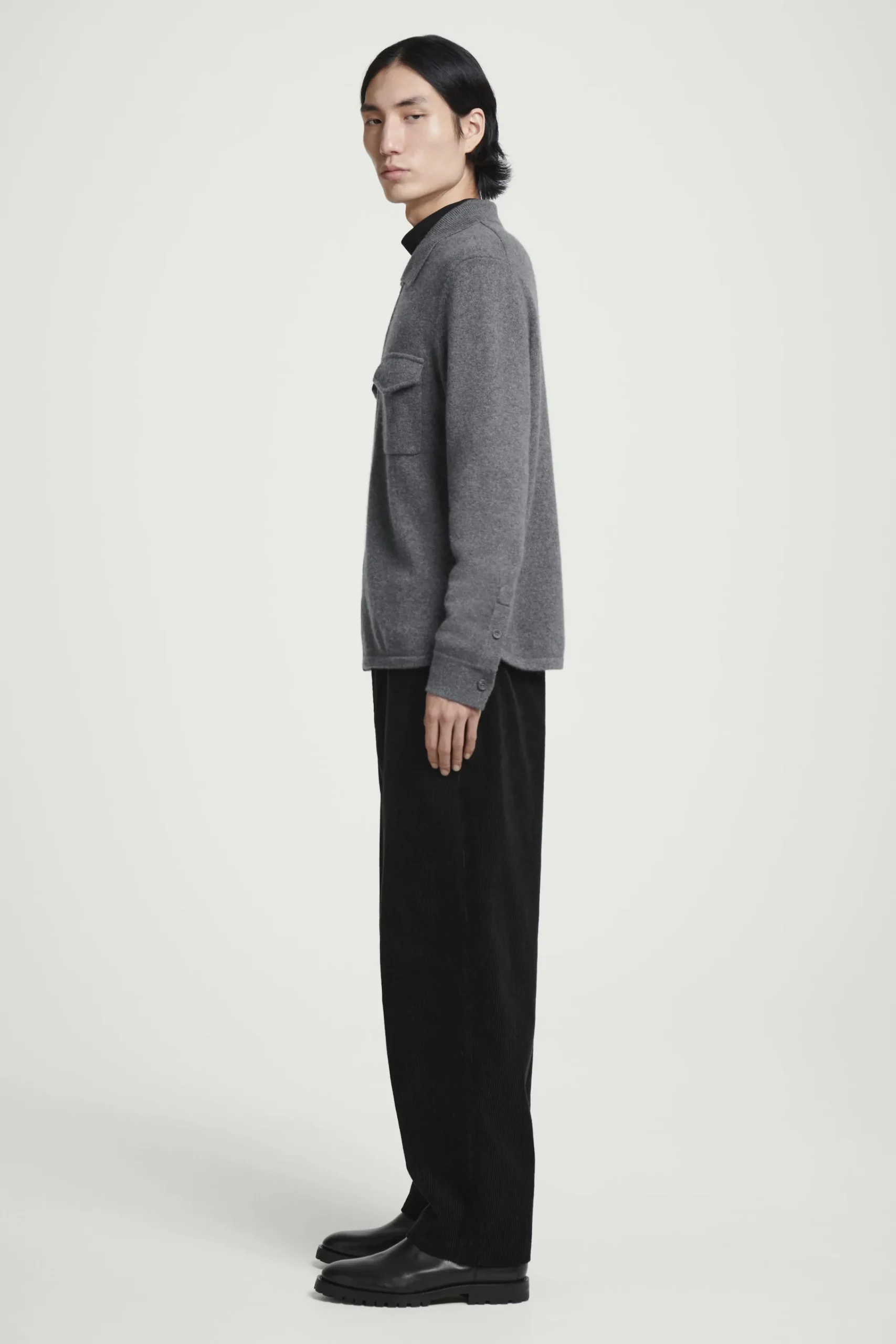 Herren COS Hemden | Pullover*HEMDJACKE AUS KASCHMIR MIT REISSVERSCHLUSS