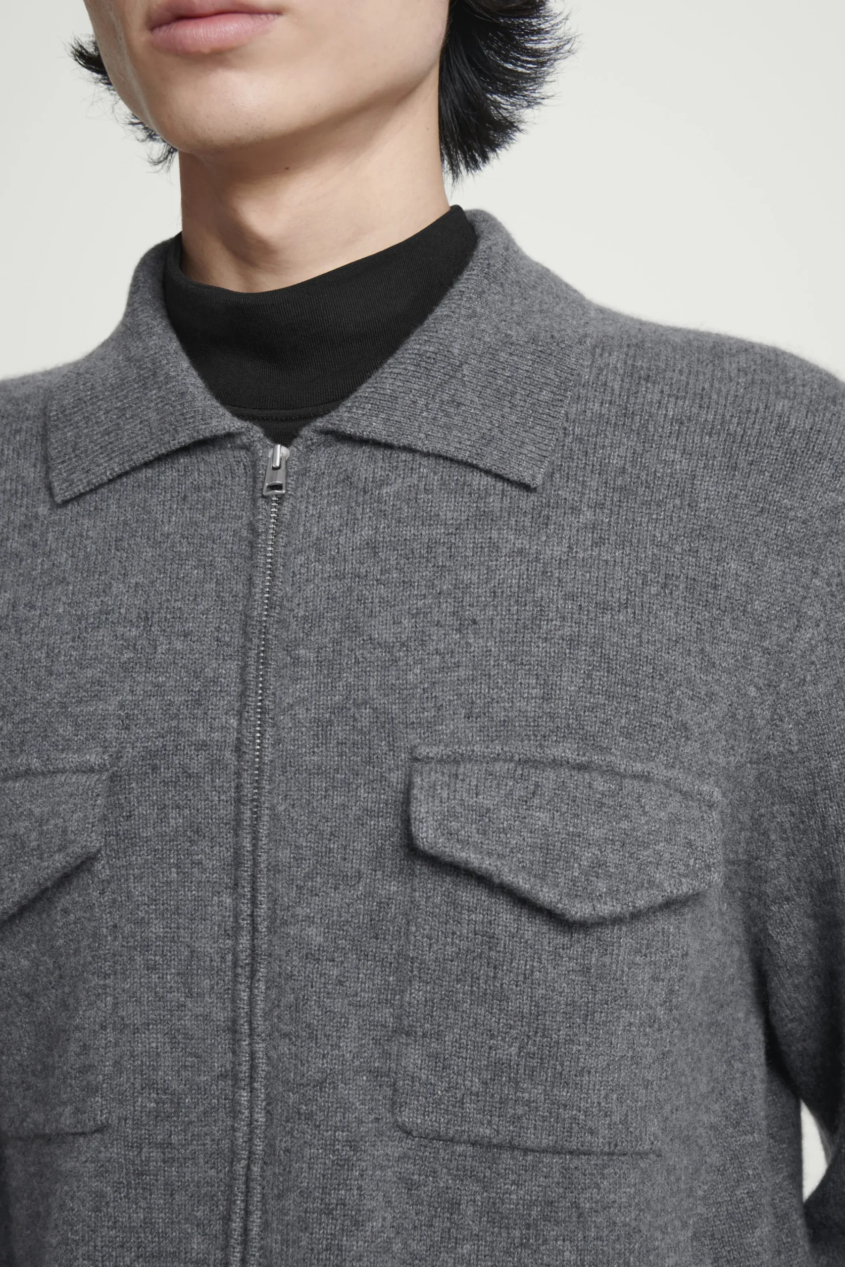 Herren COS Hemden | Pullover*HEMDJACKE AUS KASCHMIR MIT REISSVERSCHLUSS