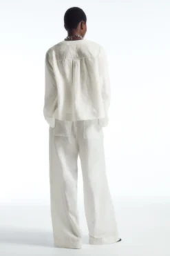 Damen COS Hosen*HOSE AUS LEINEN MIT WEITEM BEIN UND KORDELZUGBUND