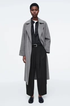 Damen COS Hosen*HOSE AUS WOLL-MIX MIT BARREL-BEIN UND FALTEN