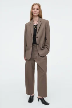 Damen COS Hosen*HOSE AUS WOLL-MIX MIT BARREL-BEIN UND FALTEN