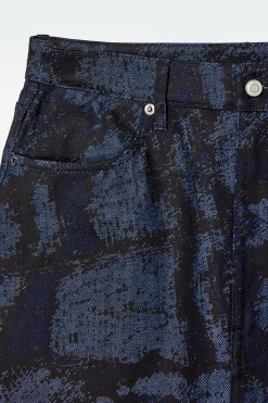 Damen COS Röcke*JACQUARD-MIDIROCK AUS DENIM IN A-LINIE