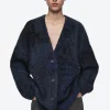 Damen COS Strickmode*JACQUARD-STRICKJACKE AUS ALPAKA-MIX