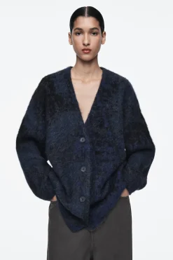 Damen COS Strickmode*JACQUARD-STRICKJACKE AUS ALPAKA-MIX