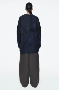 Damen COS Strickmode*JACQUARD-STRICKJACKE AUS ALPAKA-MIX