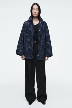 Damen COS Mäntel & Jacken*JEANSJACKE AUS JACQUARD MIT HAHNENTRITTMUSTER