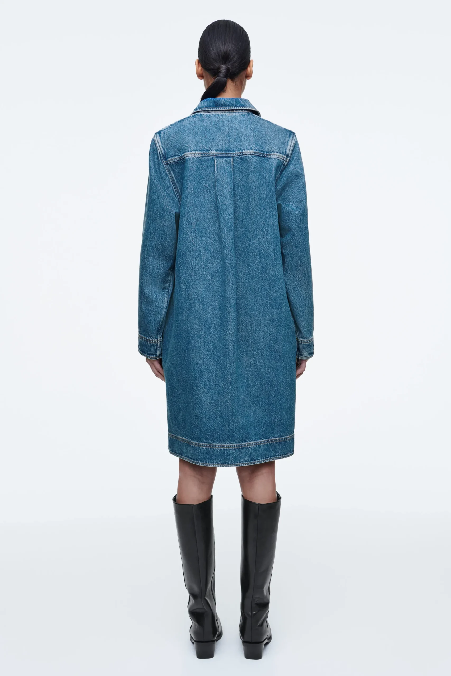 Damen COS Kleider*JEANSKLEID MIT KURZEM REISSVERSCHLUSS