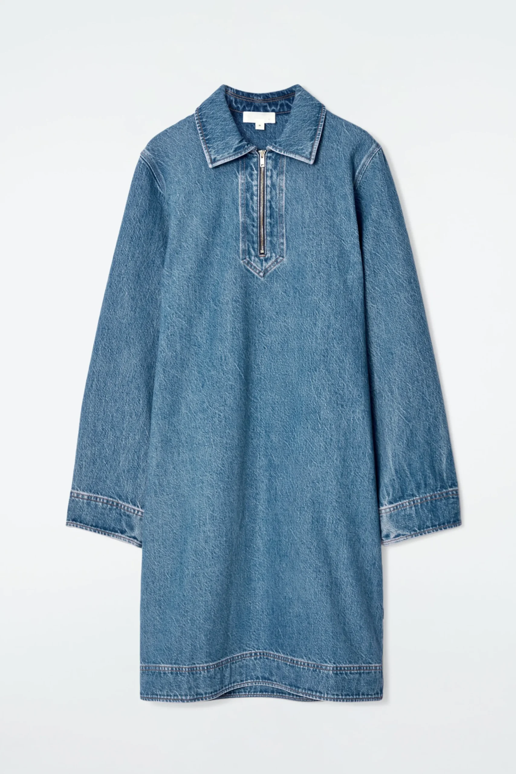 Damen COS Kleider*JEANSKLEID MIT KURZEM REISSVERSCHLUSS