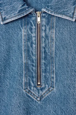Damen COS Kleider*JEANSKLEID MIT KURZEM REISSVERSCHLUSS