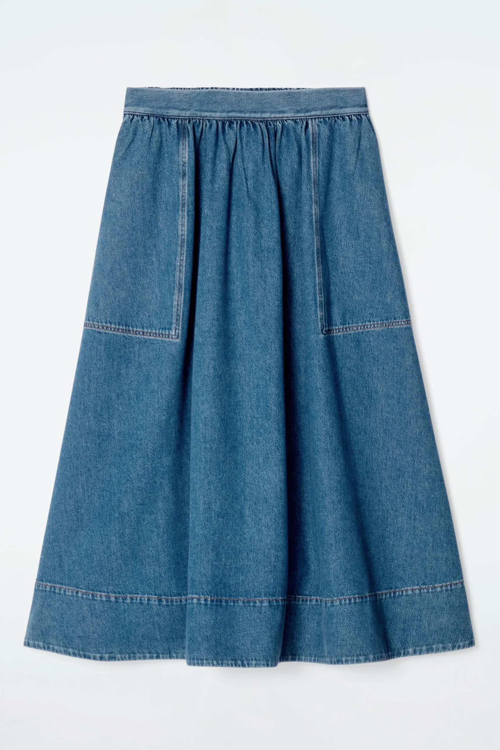 Damen COS Röcke*JEANSROCK IN MIDILÄNGE MIT ELASTISCHEM BUND