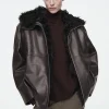 Damen COS Mäntel & Jacken*KAPUZENJACKE AUS NAPPALEDER MIT SHEARLING-FUTTER