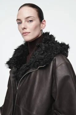 Damen COS Mäntel & Jacken*KAPUZENJACKE AUS NAPPALEDER MIT SHEARLING-FUTTER