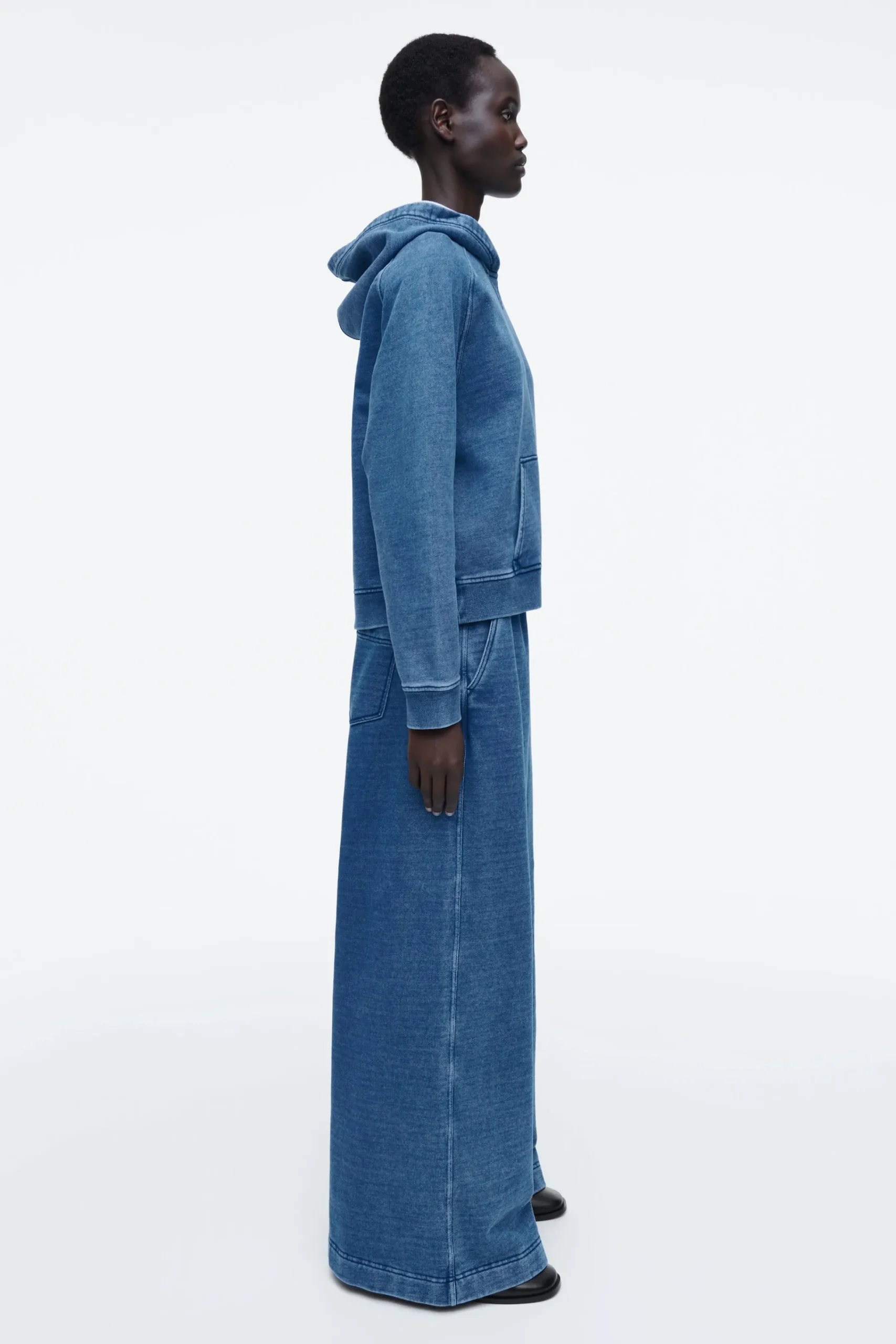 Damen COS Oberteile*KAPUZENPULLOVER AUS JERSEY IM DENIMLOOK