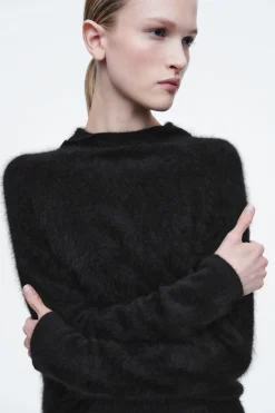 Damen COS Kaschmir | Strickmode*KAPUZENPULLOVER AUS REINEM GEBÜRSTETEM KASCHMIR