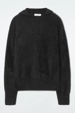 Damen COS Kaschmir | Strickmode*KAPUZENPULLOVER AUS REINEM GEBÜRSTETEM KASCHMIR